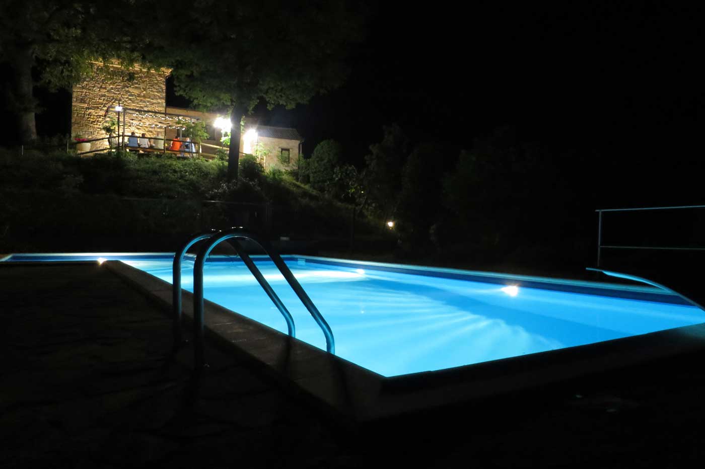 illuminated night pool
